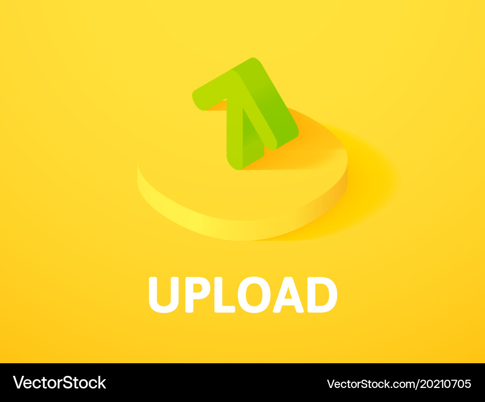 Upload isometric icon isolated on color Vector Image