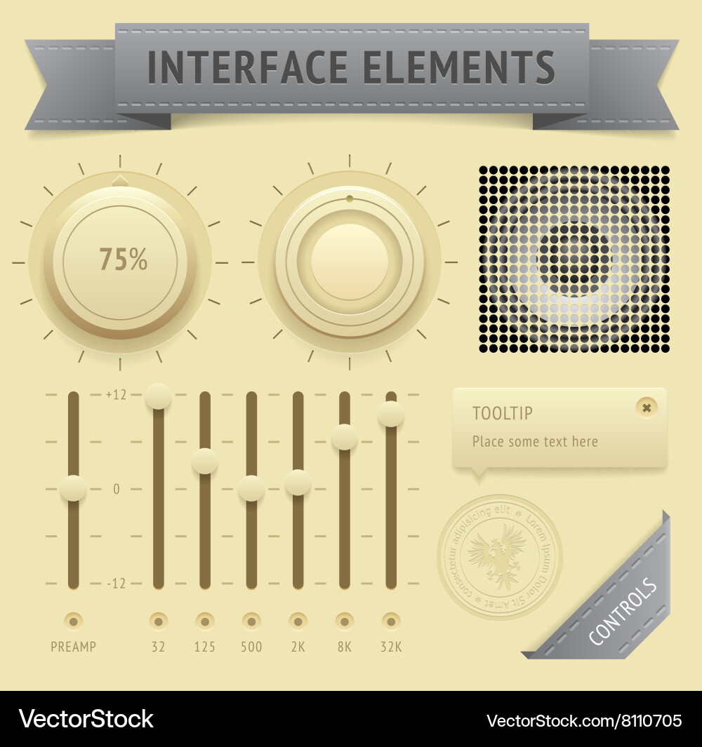 User interface elements vector image