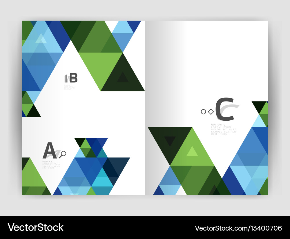 Abstract background with color triangles annual Vector Image