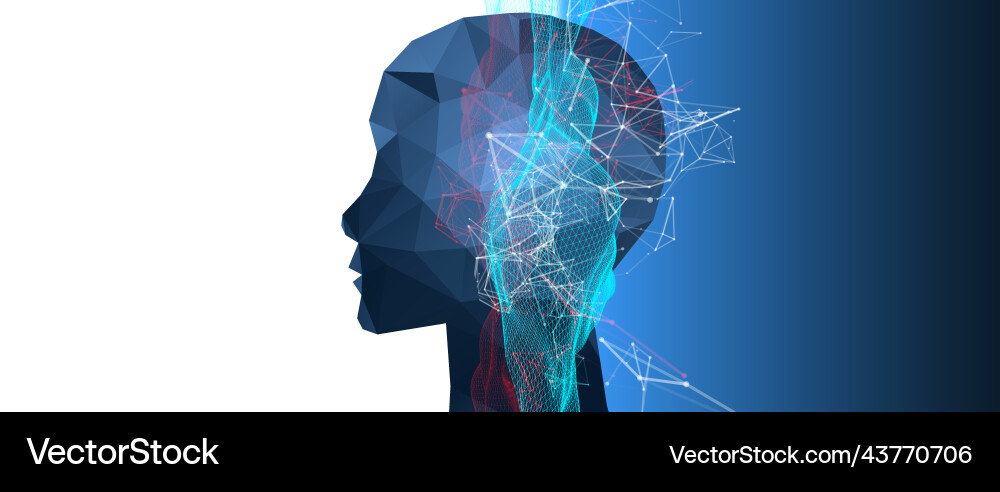 Artificial intelligence concept creative brain Vector Image