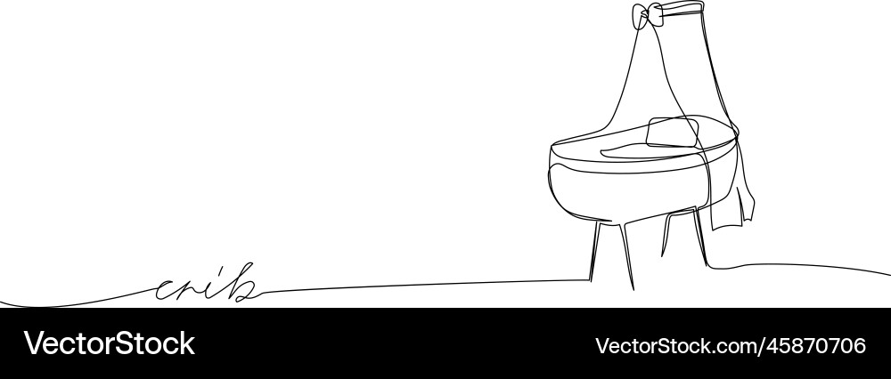 Canopy crib one line art with an inscription Canopy crib one line art with an inscription vector image