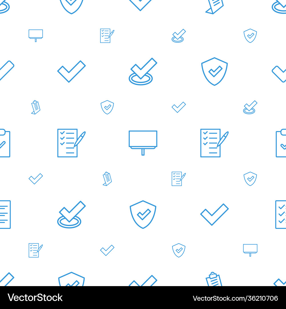 Checkmark icons pattern seamless white background Vector Image