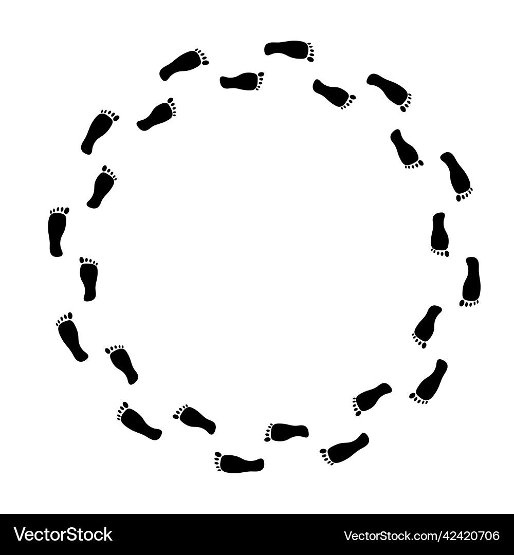 Circle of footprints design element Vector Image