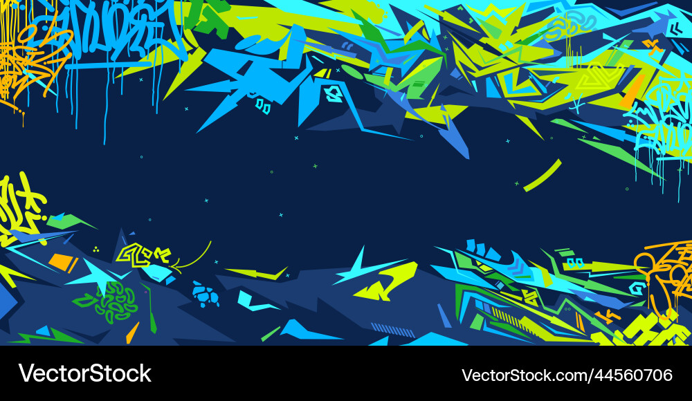 Cool colorful abstract urban street art graffiti Cool colorful abstract urban street art graffiti vector image