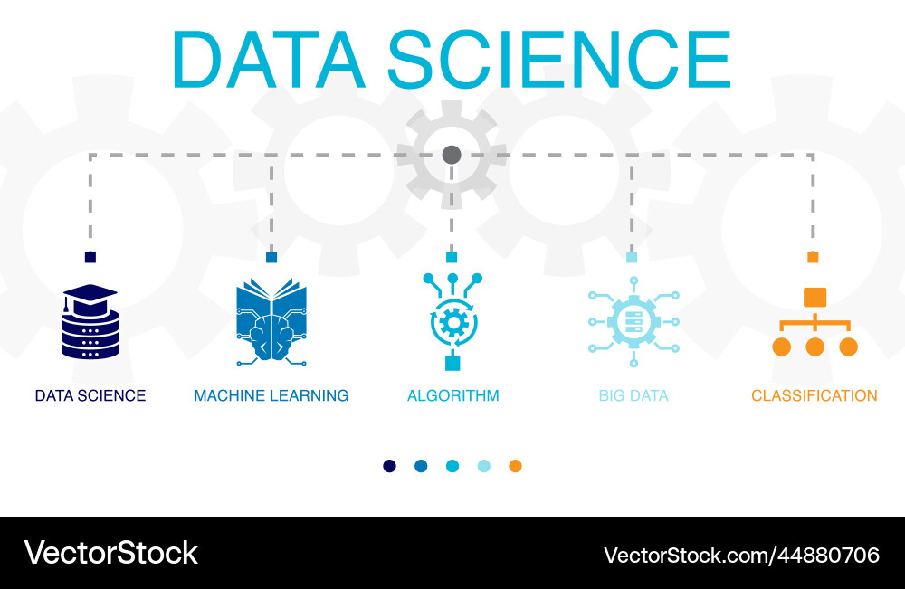 Data Science Algorithm Icons vector image