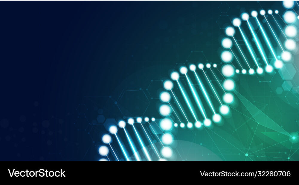 Dna digital sequence code structure with glow Dna digital sequence code structure with glow vector image