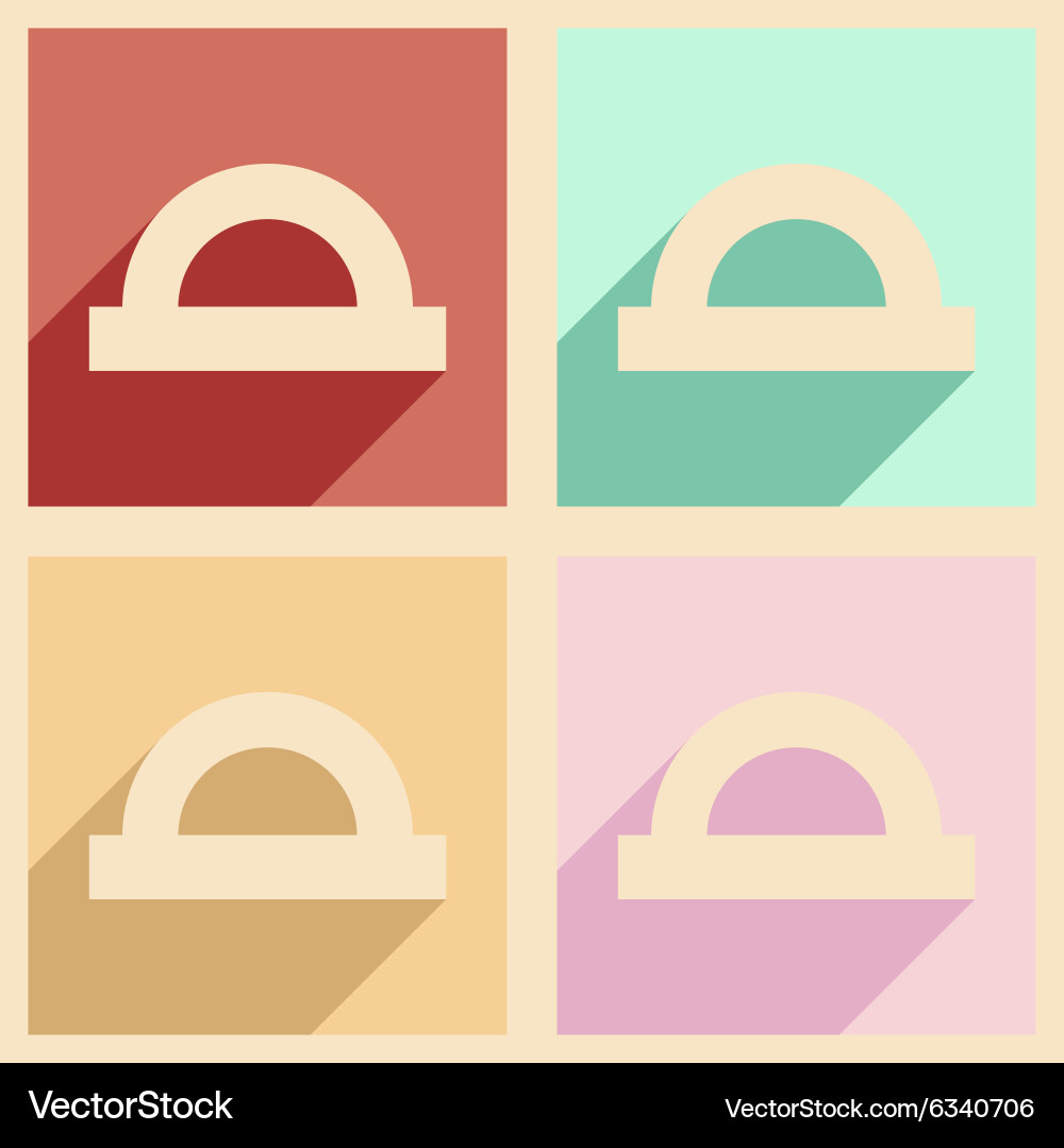 Flat with shadow concept and mobile application vector image