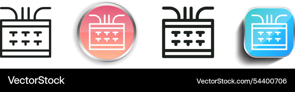 Fuse box icon thin linear regular and button Vector Image