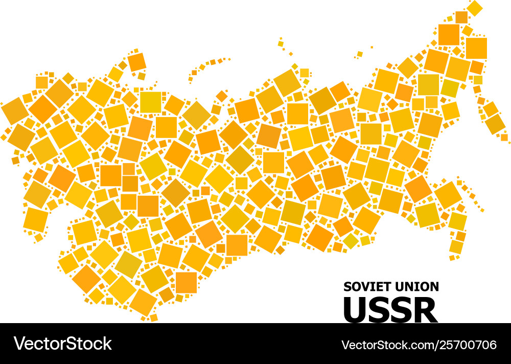 Golden rotated square pattern map ussr Vector Image