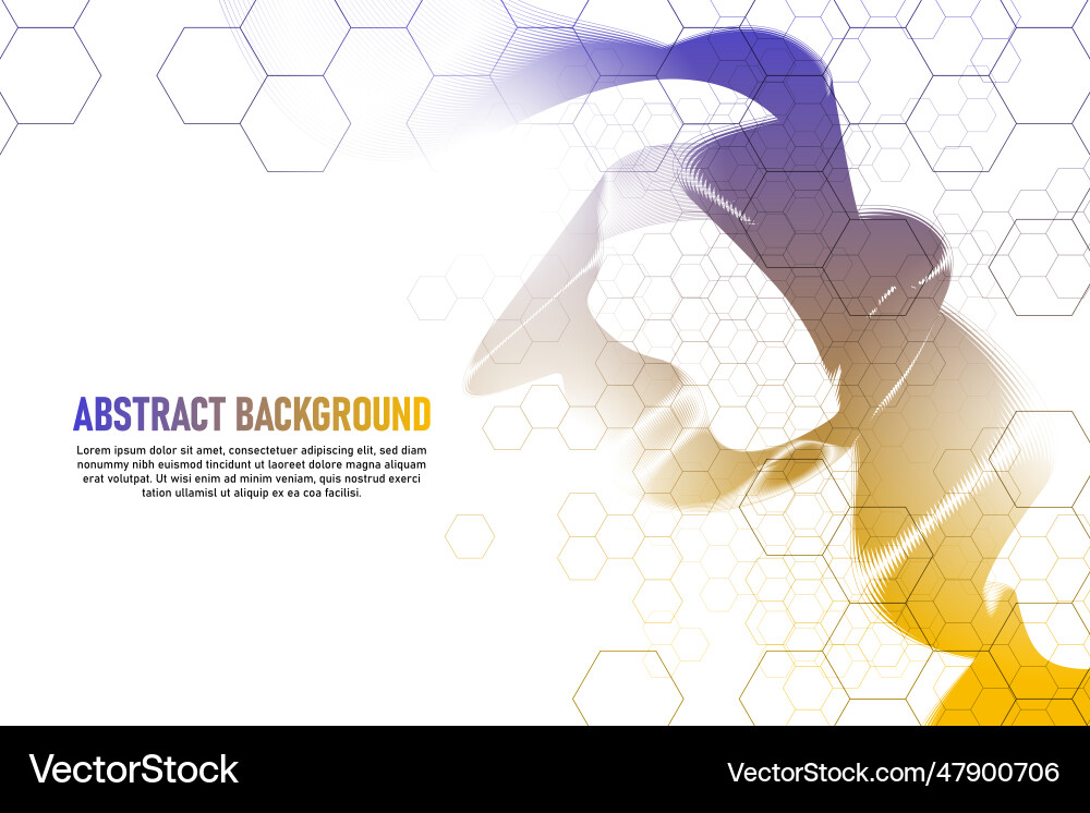 Gradient wavy lines background with hexagonal Gradient wavy lines background with hexagonal vector image