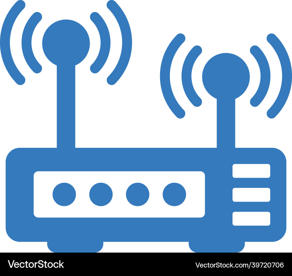 Internet router network icon blue color design vector image