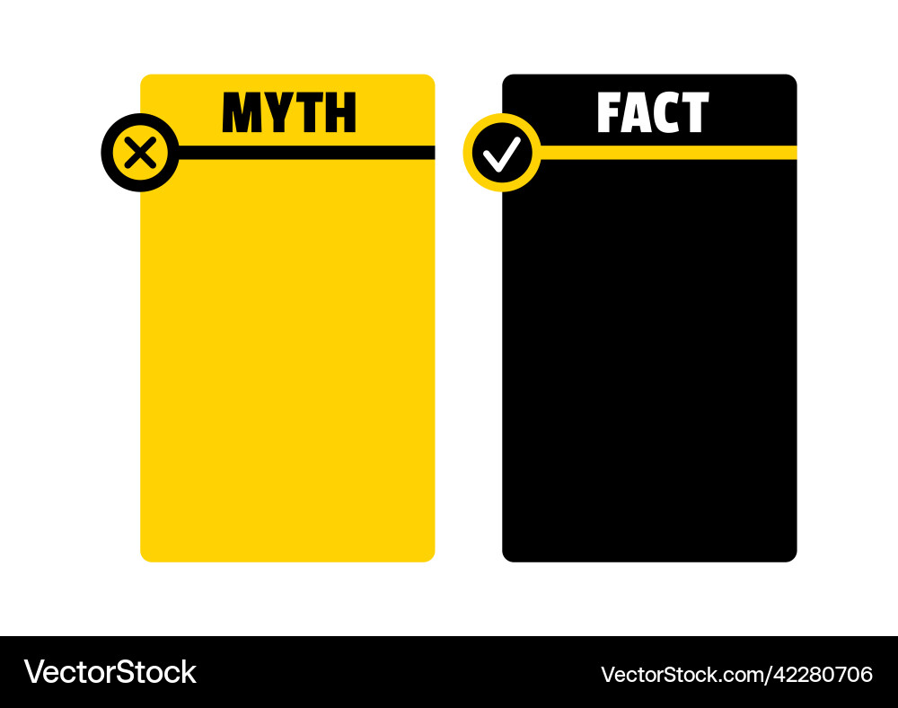 Myth and fact check list infographic set Vector Image
