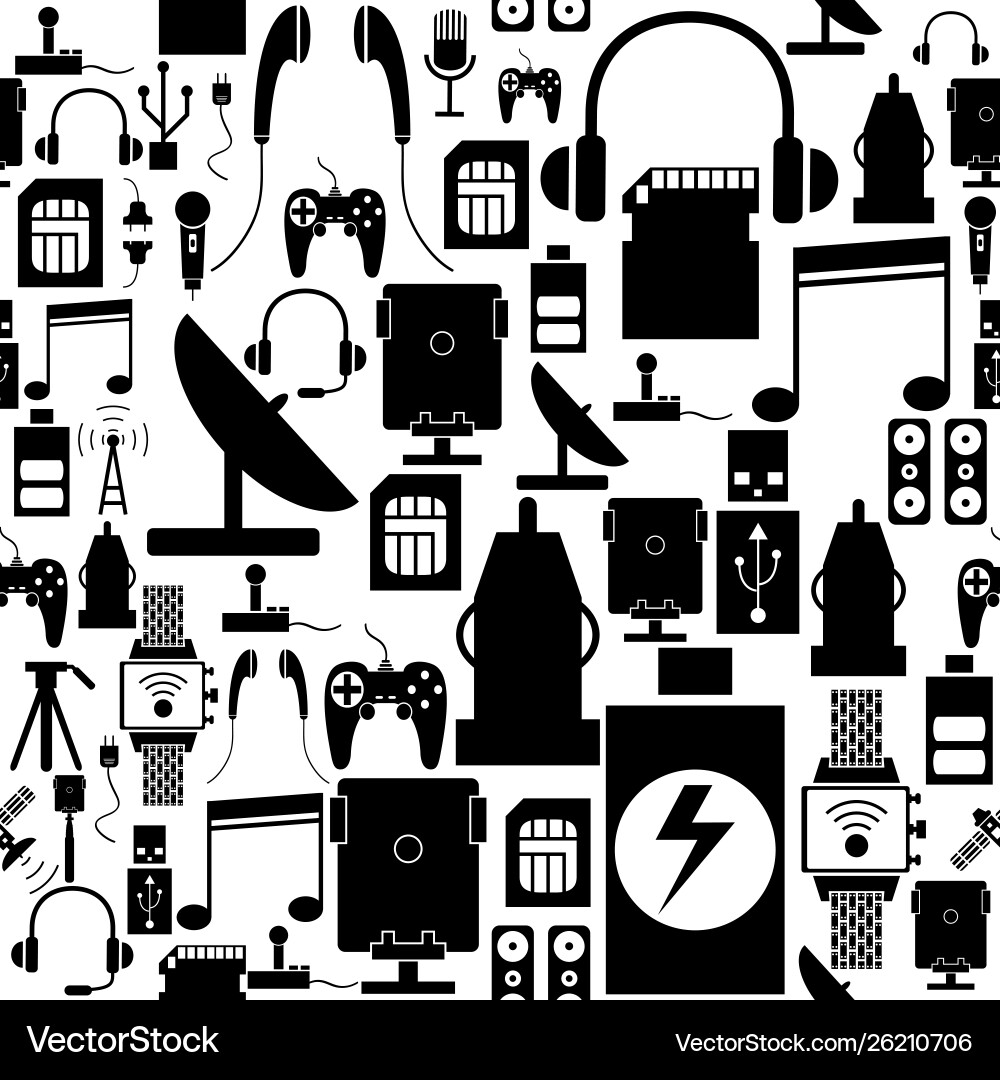 Phone accessories seamless pattern background icon