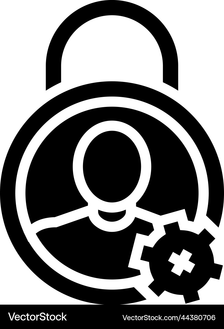 Privacy padlock glyph icon Vector Image