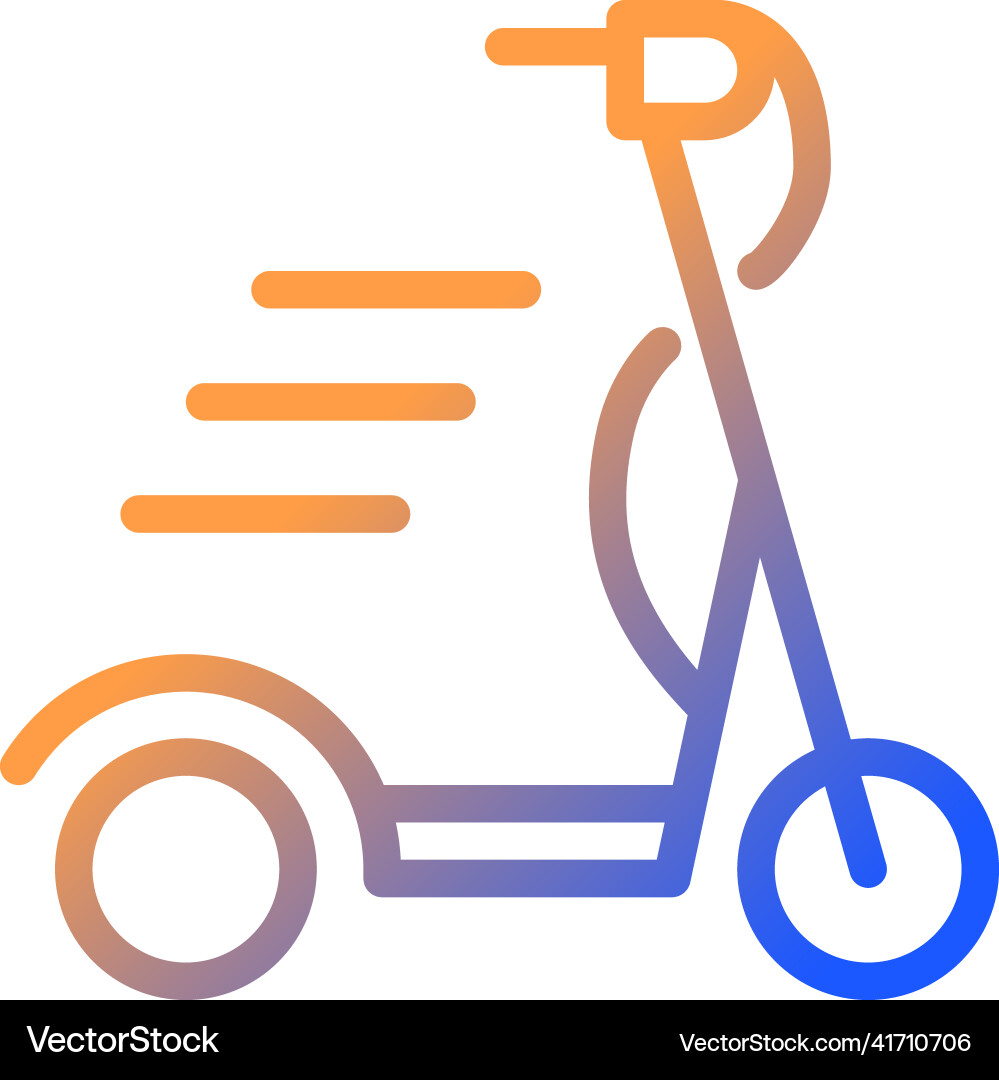 Scooter gradient linear icon vector image