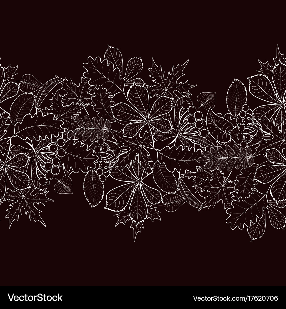 Seamless pattern with autumn leaves on background vector image