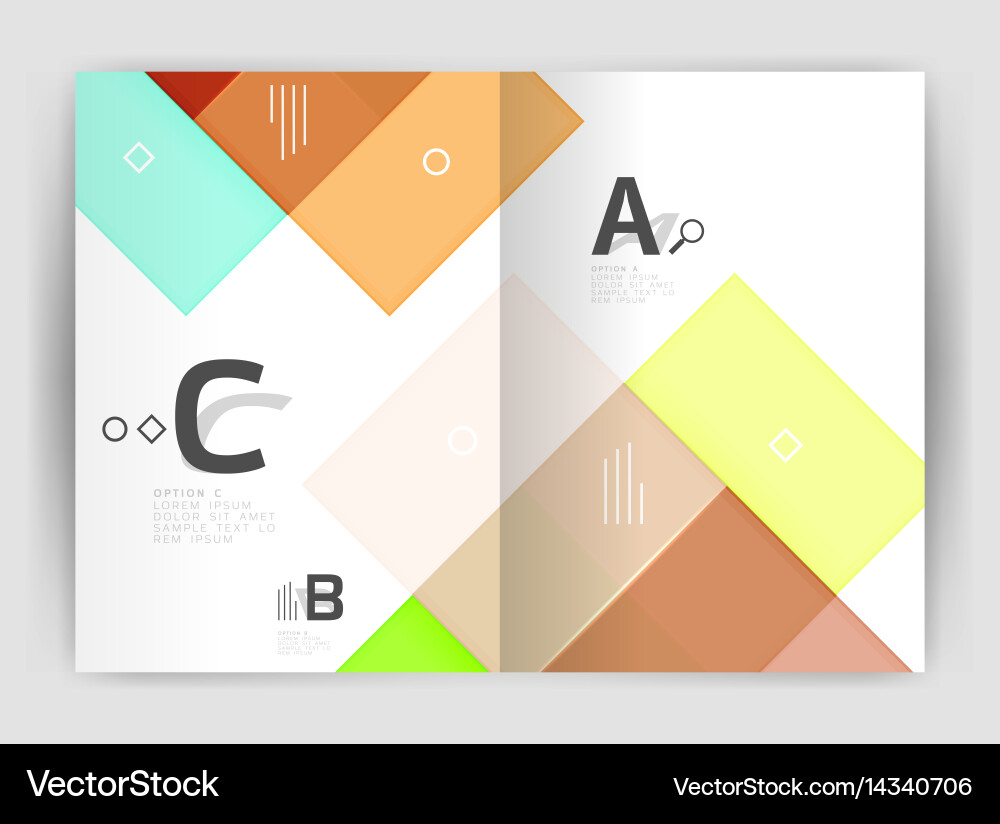 Set of front and back a4 size pages business vector image