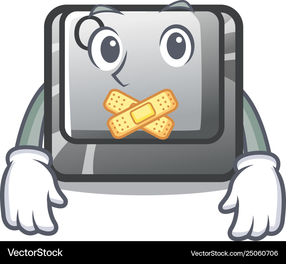 Silent q button installed on cartoon computer vector image