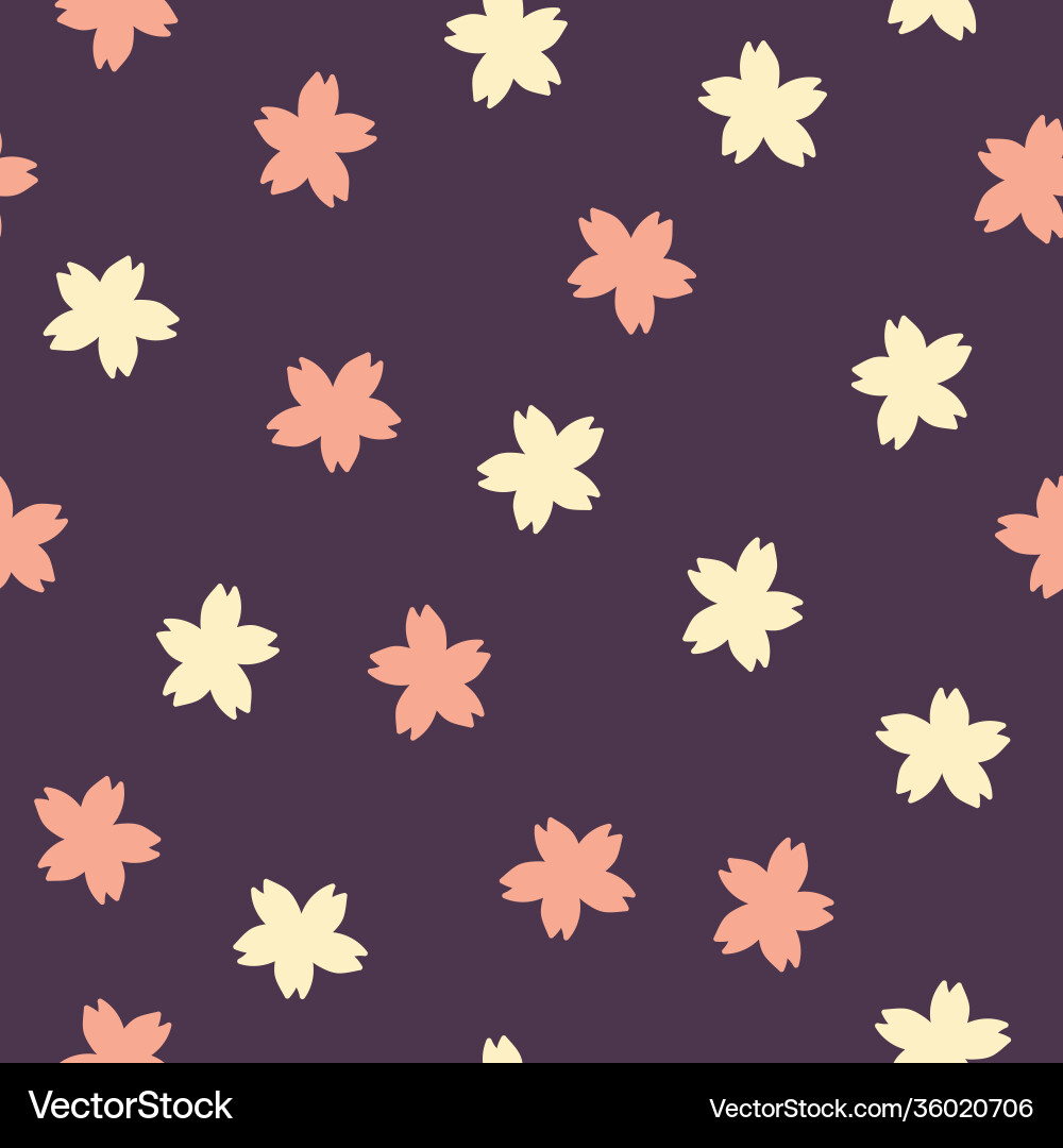 Simple flower doodle repeat pattern design Simple flower doodle repeat pattern design Vector Image