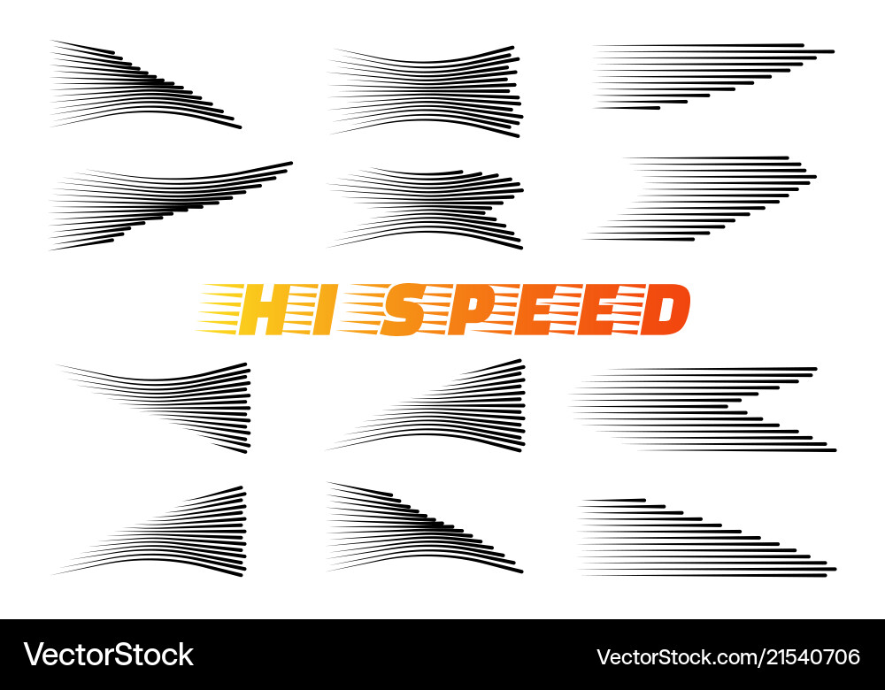 Speed lines isolated set Speed lines isolated set vector image