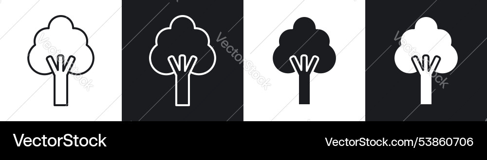 Tree icon set Vector Image