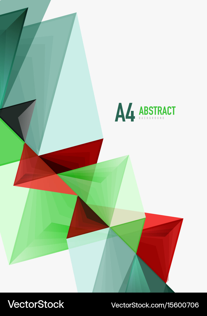 Triangular low poly a4 size geometric vector image