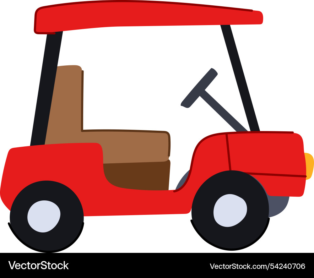 Turf Golf Cart Cartoon Royalty Free Vector Image Turf Golf Cart Cartoon Vector 54240706