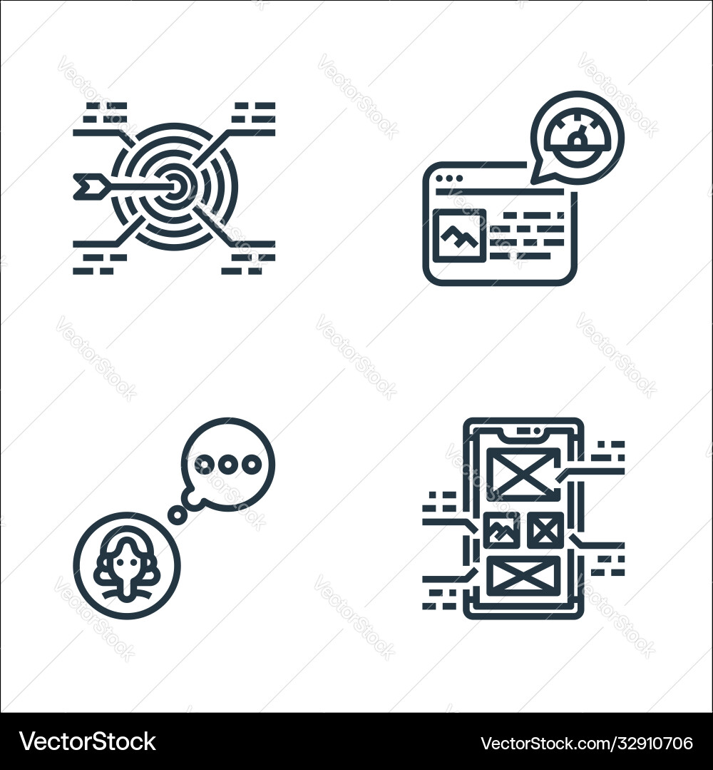 User experience line icons linear set quality User experience line icons linear set quality vector image