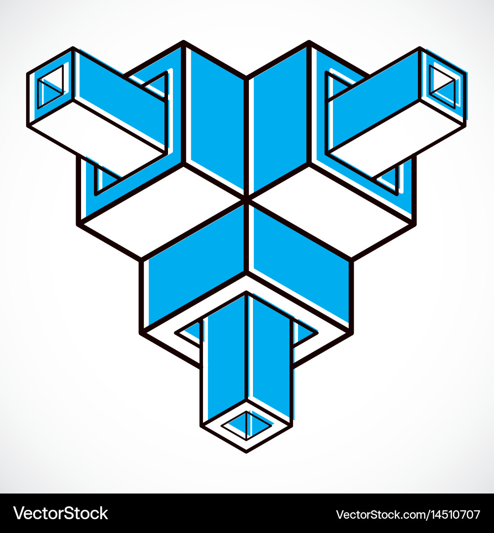 3d engineering abstract shape made using cubes vector image