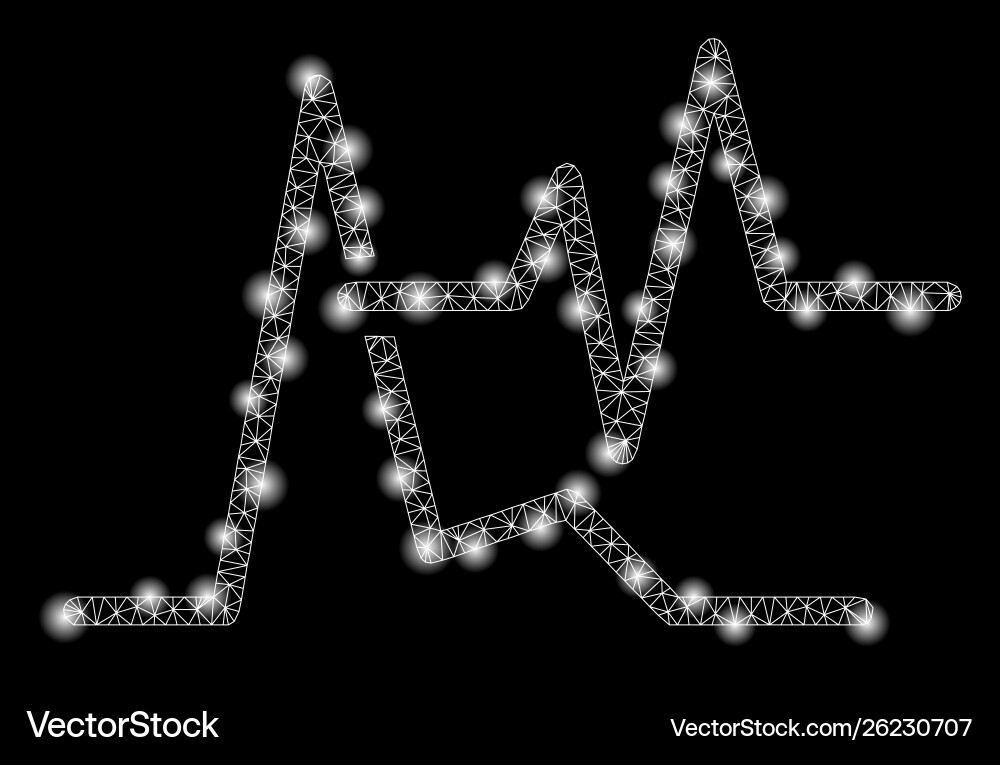 Bright mesh wire frame line graphs with flare Vector Image
