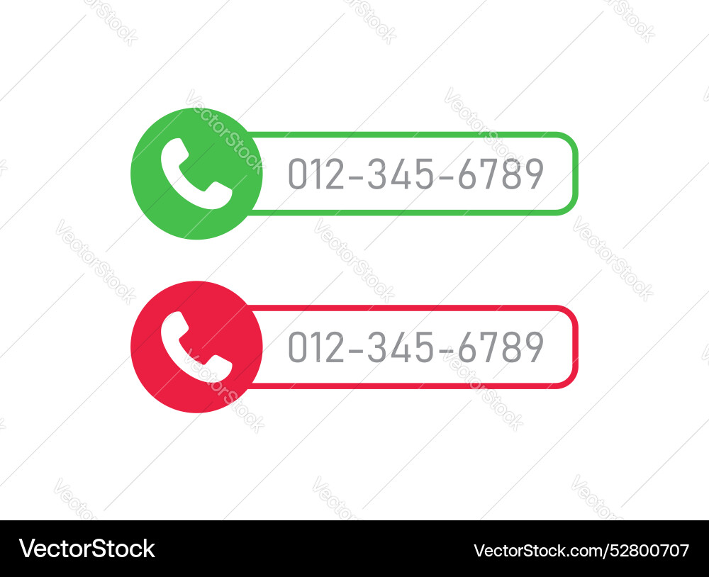 Call us button icon in flat style phone number Call us button icon in flat style phone number vector image