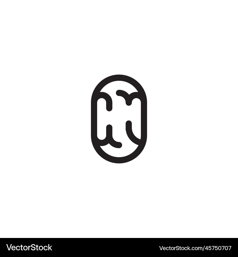 Cj line simple round initial concept with high Vector Image