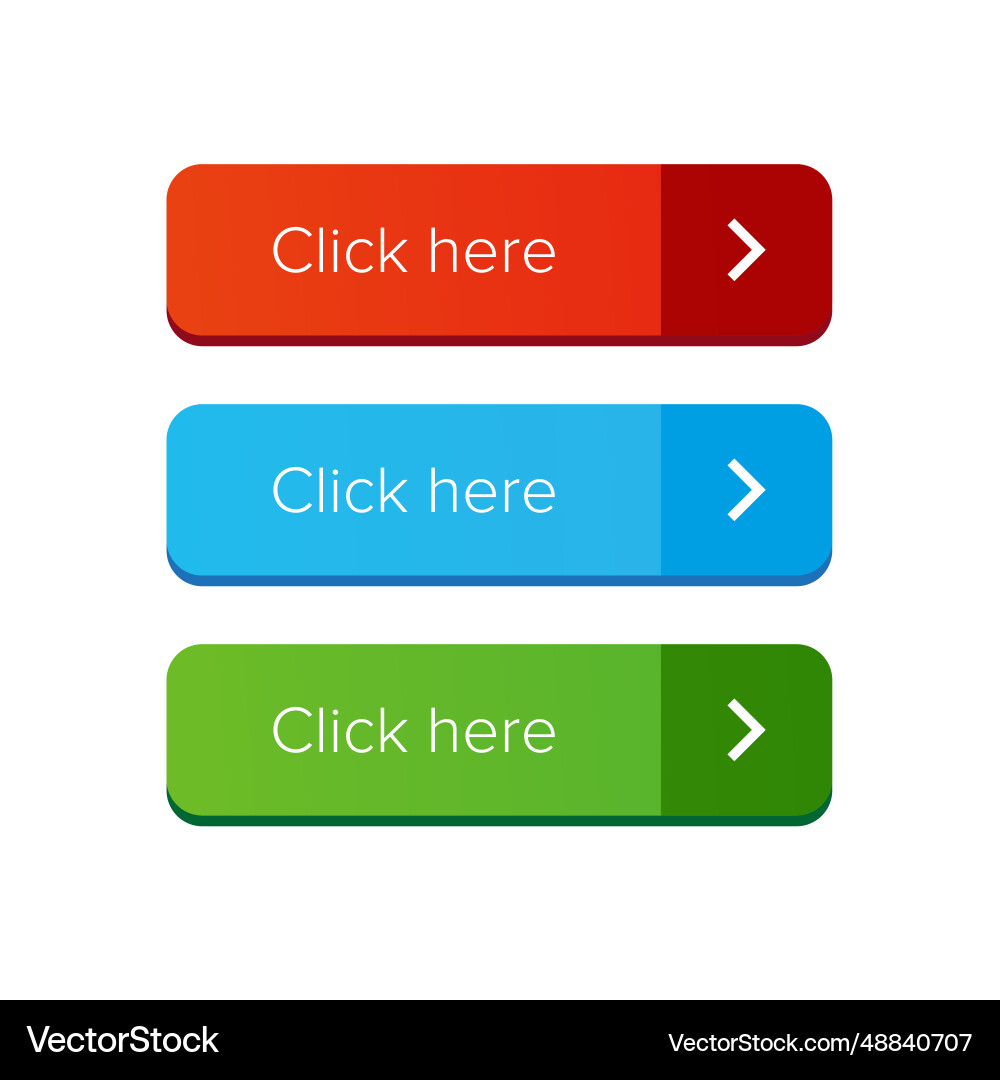 Click here web button set vector image