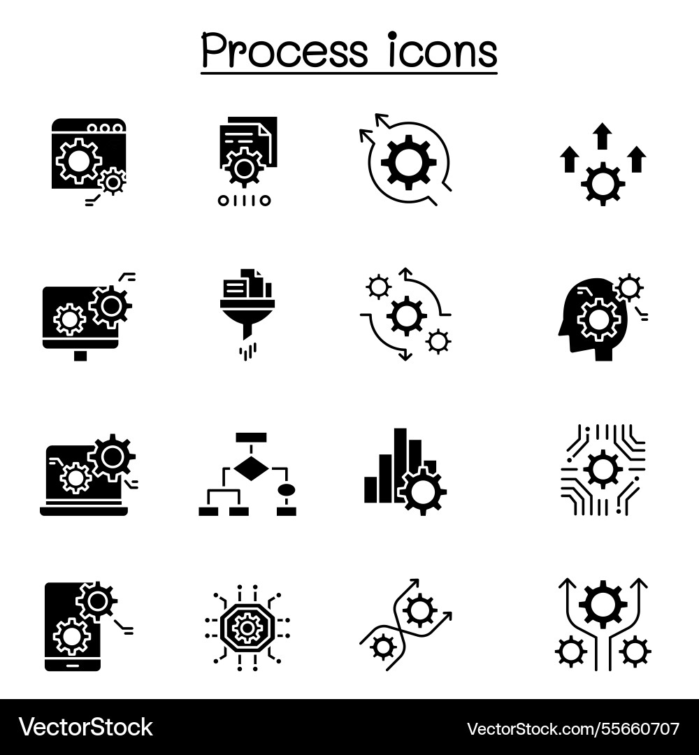 Data Analysis Icon Set - Process & Workflow vector image