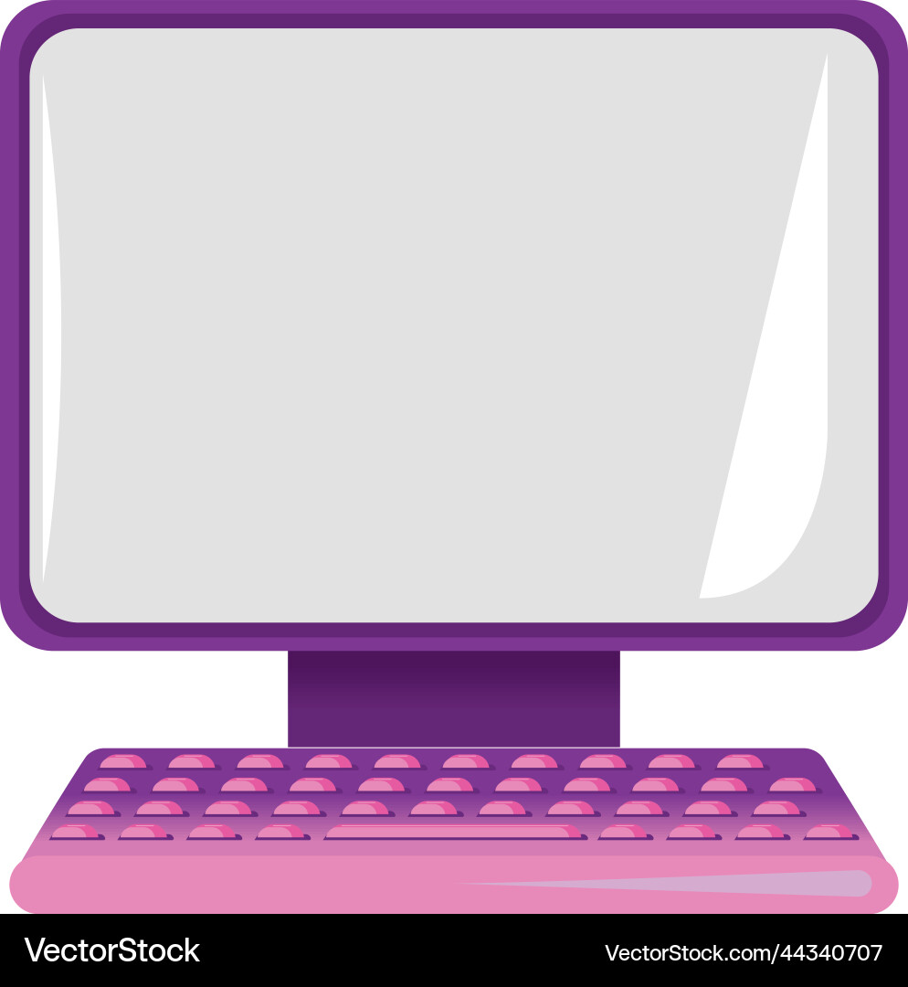 Desktop computer tech vector image