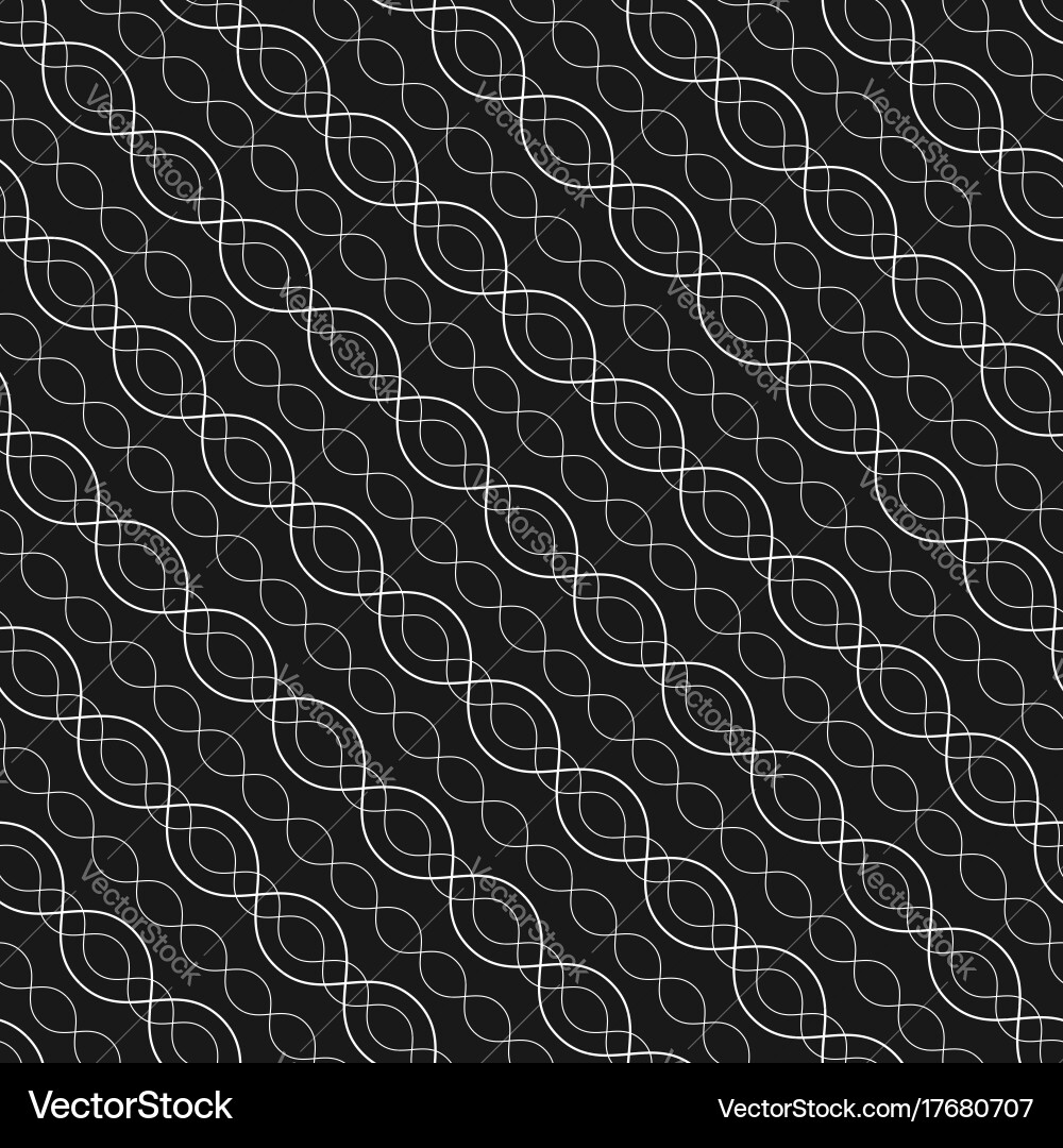 Diagonal wavy lines seamless pattern chains dna Vector Image