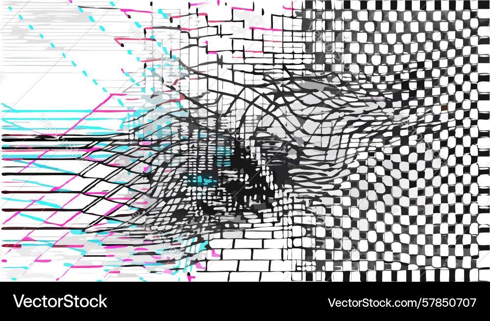 Dynamic abstract pixel shatter glitch effect Vector Image