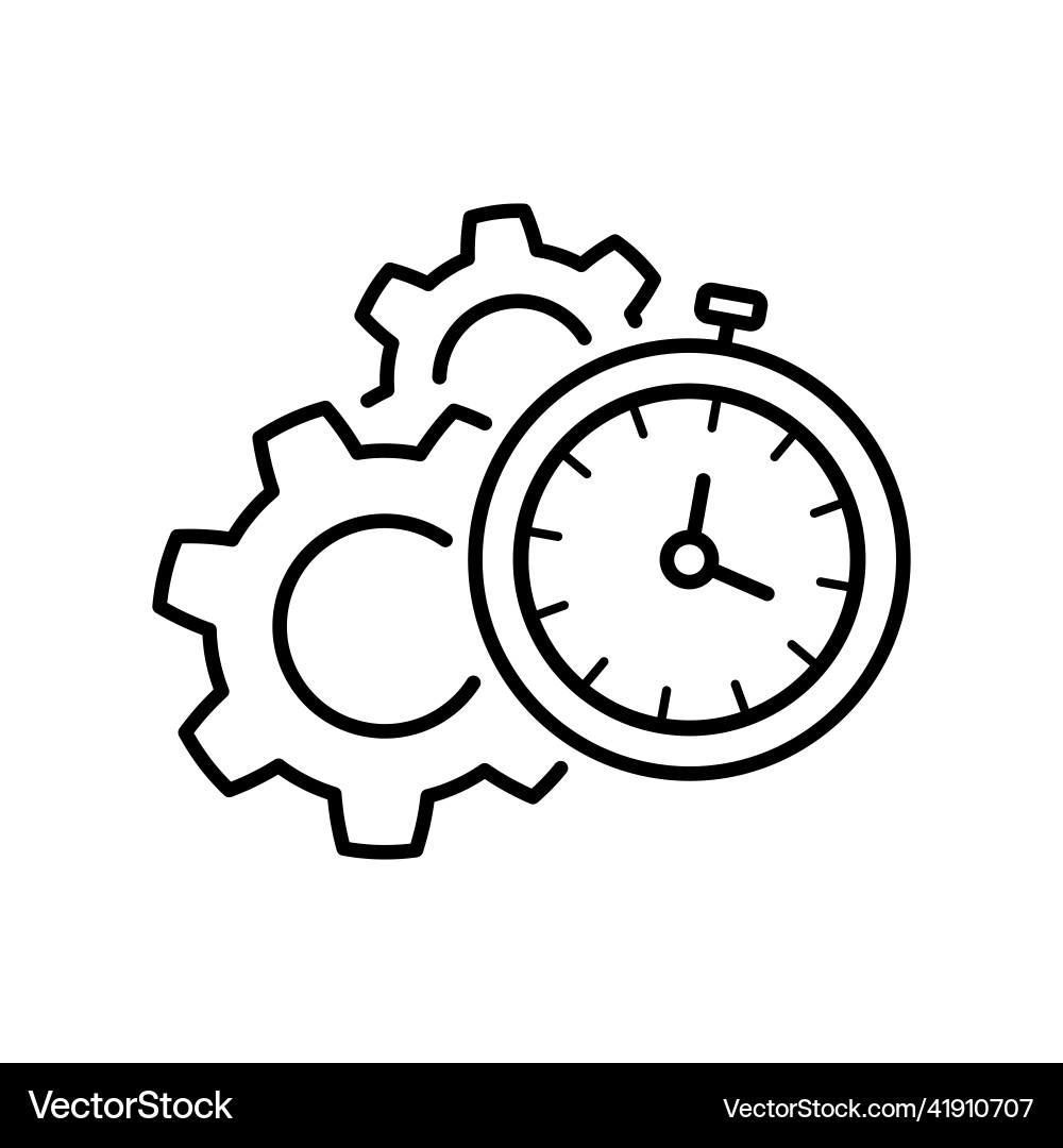 Efficiency ico in flat style clock outline symbol Efficiency ico in flat style clock outline symbol vector image