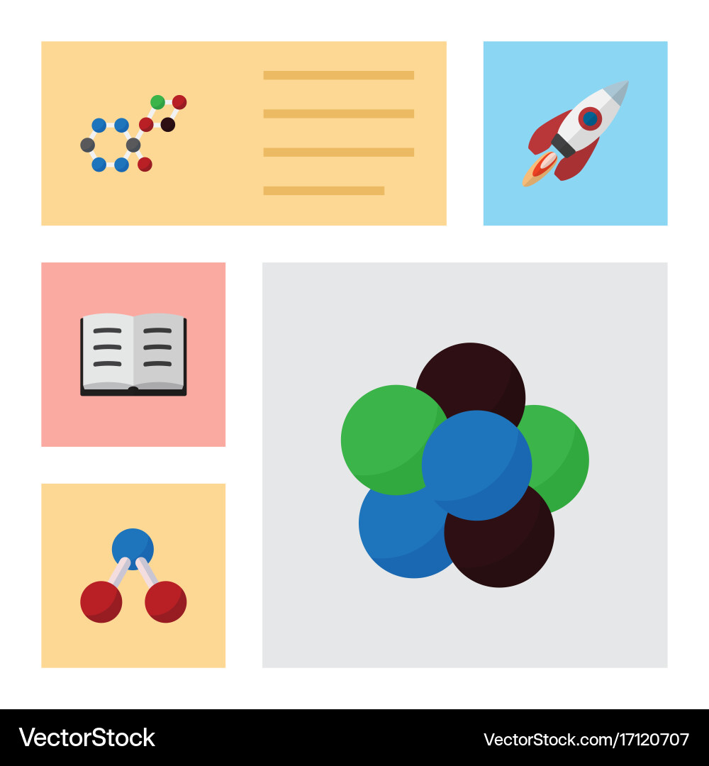 Flat icon science set of molecule lecture Vector Image