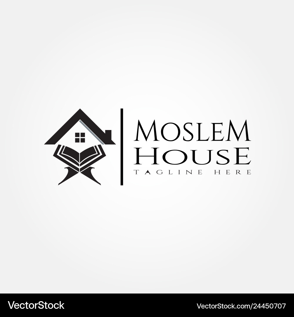 Islamisches Logo Vorlagenhaus und Quran Ikone Islamisches Logo Vorlagenhaus und Quran Ikone vektorbild
