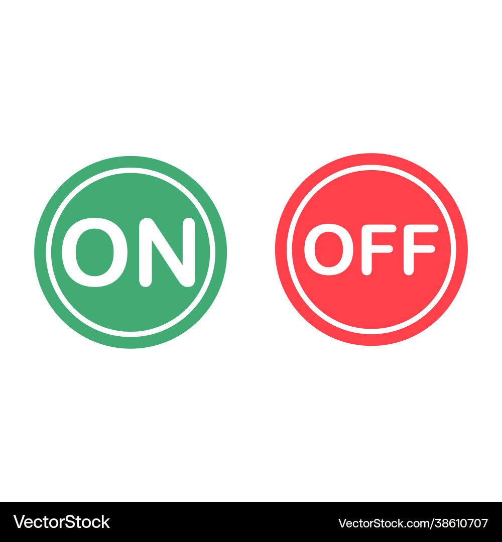 Set 2 on off icons simple power push button Set 2 on off icons simple power push button vector image