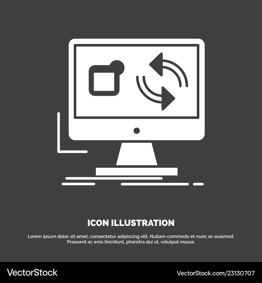 Update app application install sync icon glyph Update app application install sync icon glyph Vector Image