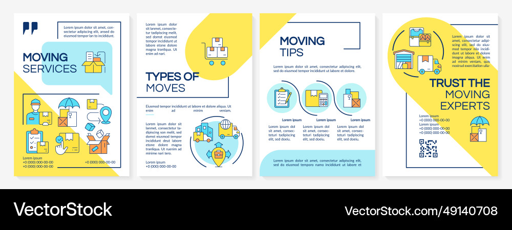 2d brochure with moving service simple linear 2d brochure with moving service simple linear vector image
