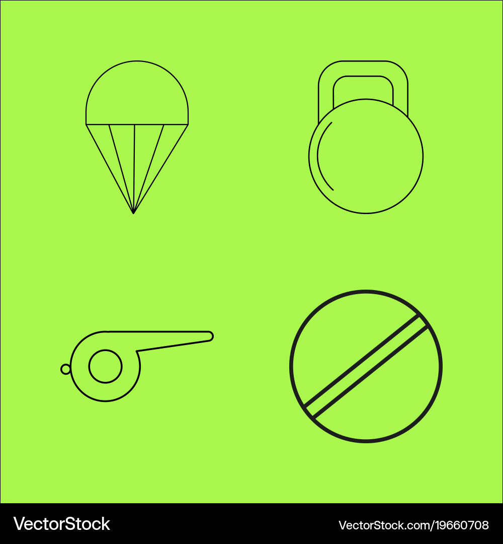 Basic content simple linear outline icon set vector image