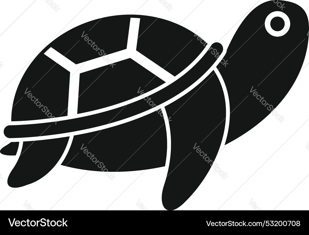 Black turtle walking side view icon simple style Vector Image