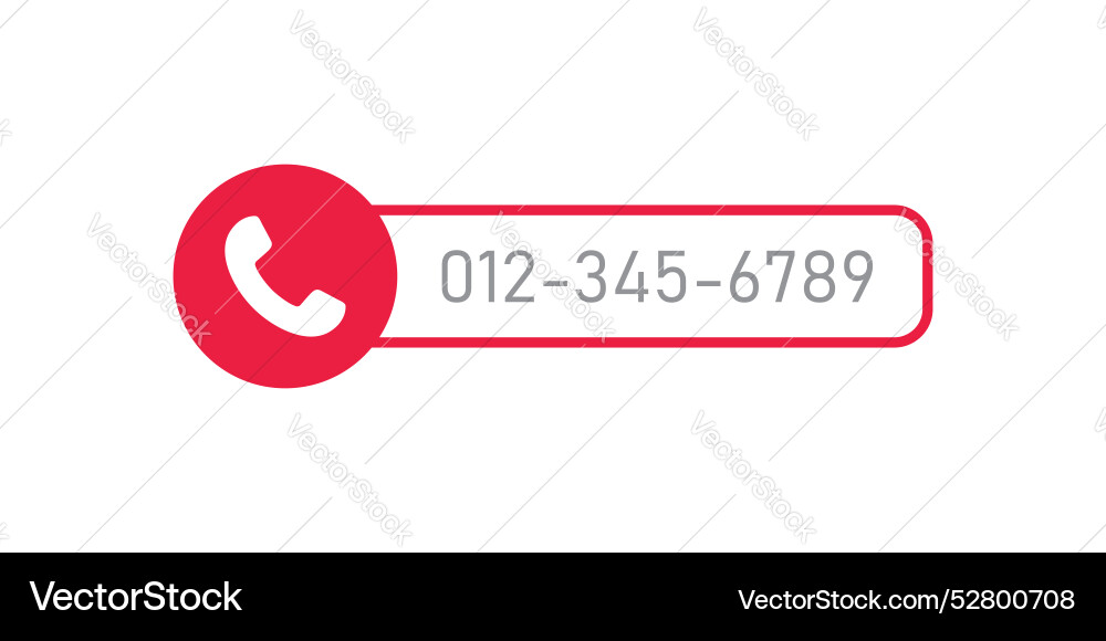 Call us button icon in flat style phone number Call us button icon in flat style phone number vector image