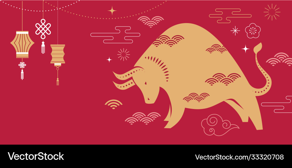 Chinesisches Neujahr 2021 Ox Chinesisches Neujahr 2021 Ox vektorbild