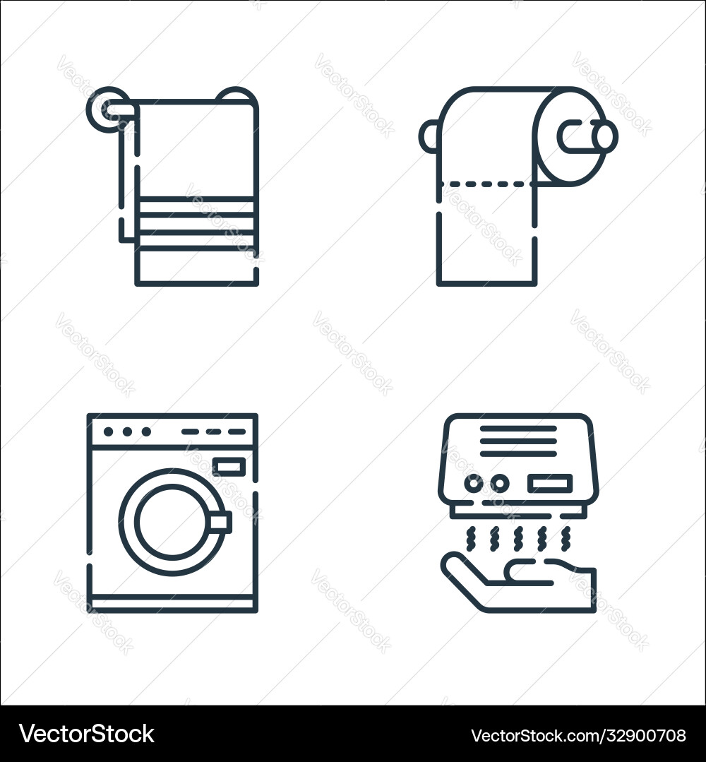 Cleaning line icons linear set quality Cleaning line icons linear set quality vector image