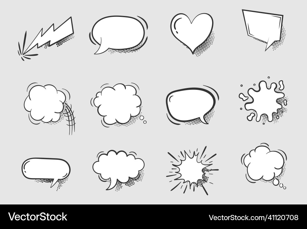 Comic Sprechblasen Dialog Wolken Comics Bücher Comic Sprechblasen Dialog Wolken Comics Bücher vektorbild
