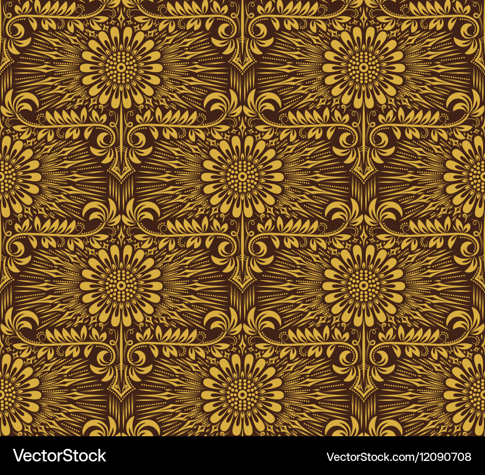 Damask seamless pattern repeating background vector image